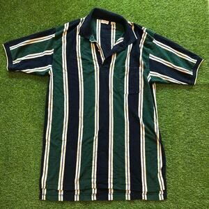 Y2K Vertical Striped Polo Shirt